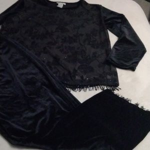 ERENA Vintage Velvet/Beaded Top and Pant